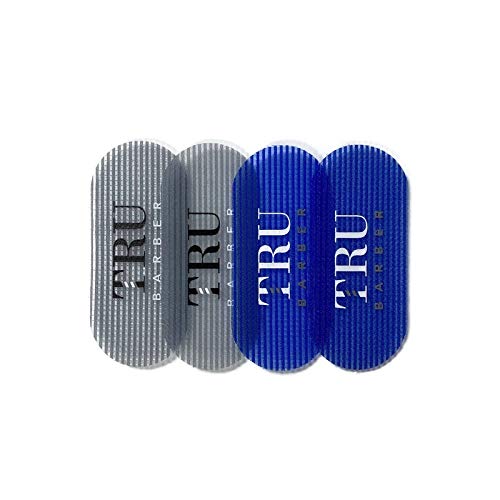 TRU BARBER Hair Grippers 4 PCS Bundle - Blue & Grey Hair Clips for Men and Women Styling