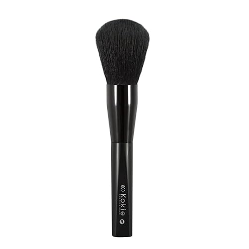 Kokie Cosmetics Black Powder Brush - Synthetic Bristle Makeup Tool For Flawless Application