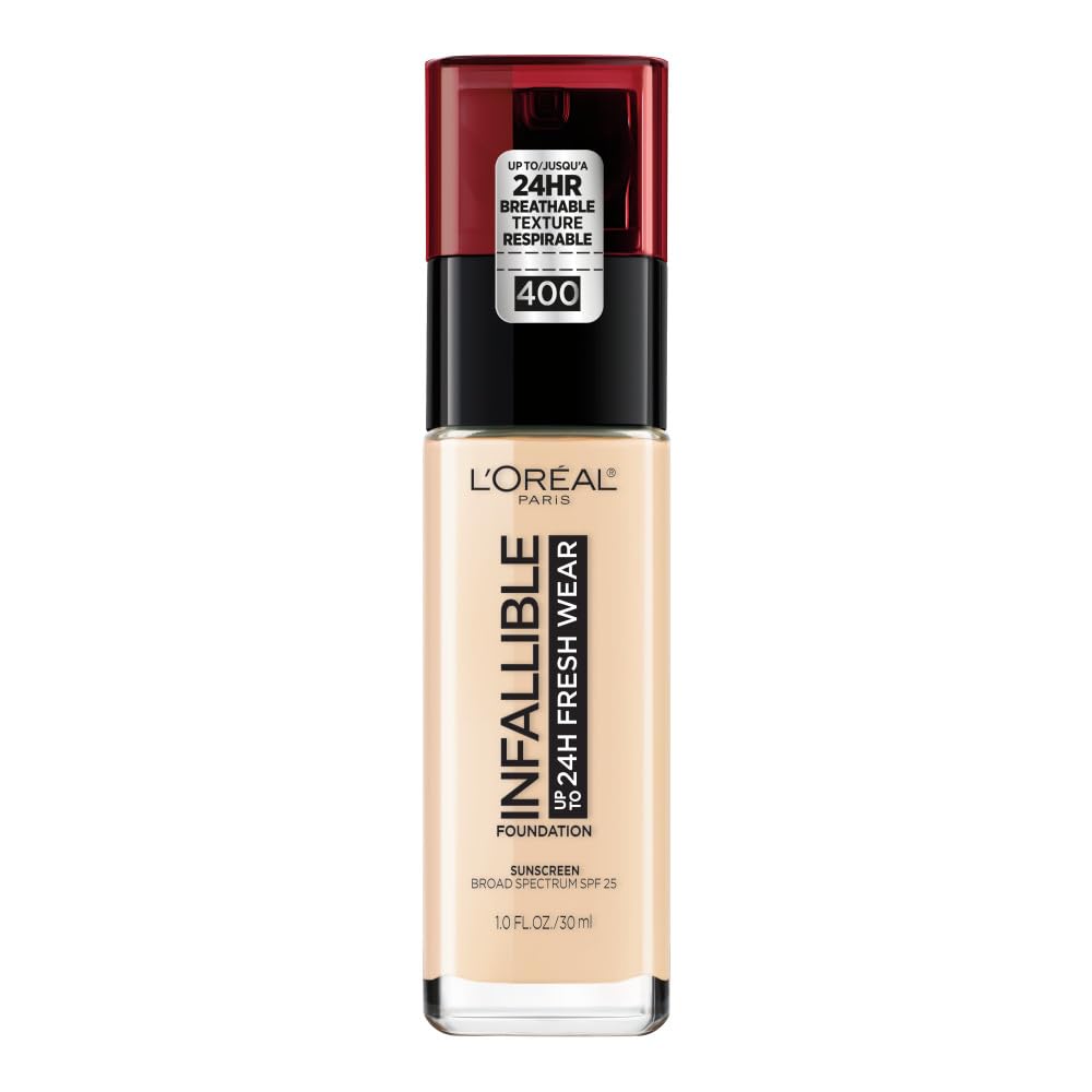 L'Oreal Paris Infallible Fresh Wear Foundation, Pearl, 1 Fl Oz - 24 Hour Lightweight Coverage