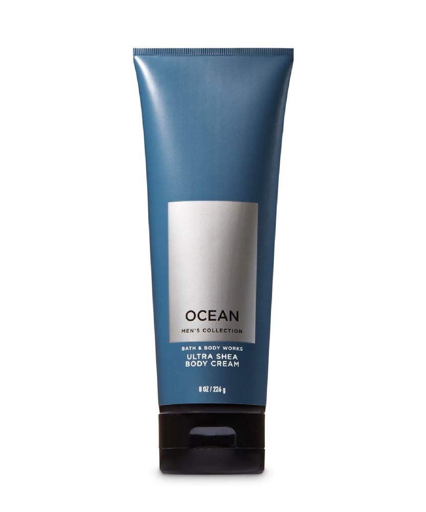 Bath & Body Works Ocean For Men Ultra Shea Body Cream 8Oz - Hydrating Blue Lotion