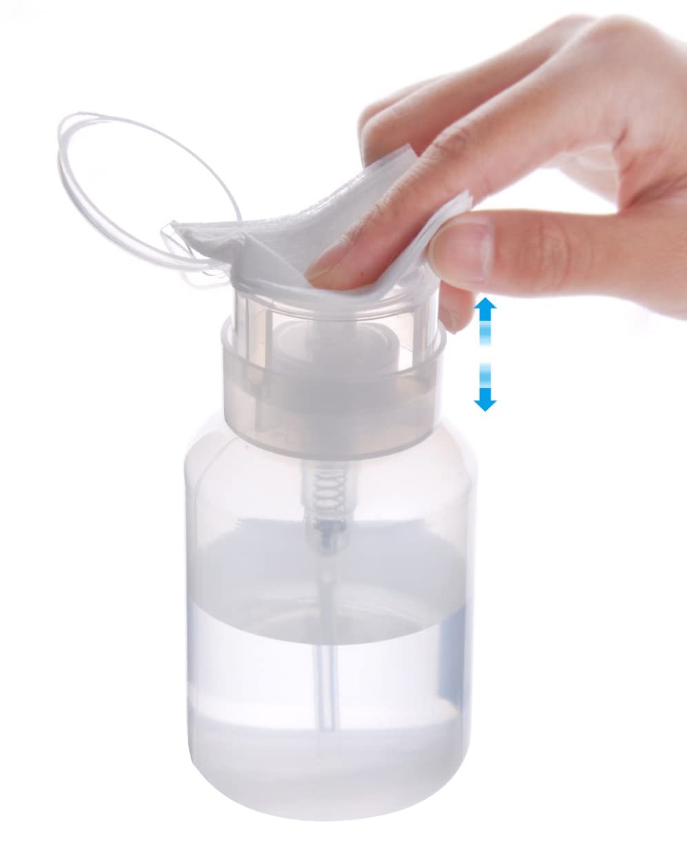 Biutee 200Ml Clear Cleaner Bottle With Lockable Pump Dispenser For Nail Polish & Makeup Remover