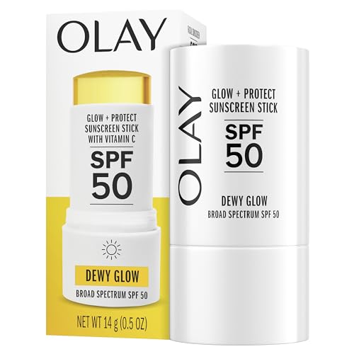 Olay Glow & Protect Spf 50 Face Sunscreen Stick, Fragrance-Free, 0.5 Oz, Dewy Finish