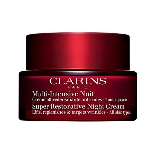 Clarins Super Restorative Night Cream - Anti-Aging Moisturizer for Mature Skin, 1.7 Oz