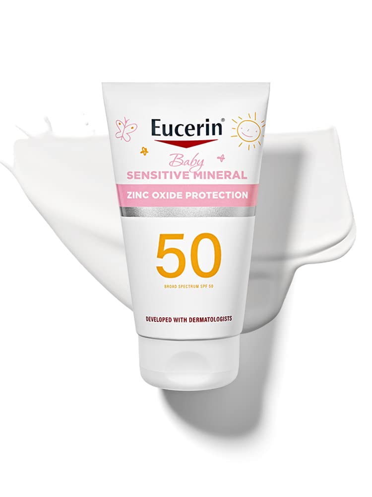 Eucerin Baby Sunscreen Spf 50 - Mineral Sunscreen Lotion With Zinc Oxide, 4 Fl Oz Tube