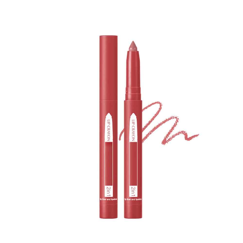 Fovcos 2-In-1 Lip Crayon & Lip Liner Pencil, Matte Lipstick In Color #5, 1 Count