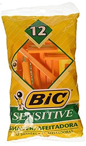 Bic Sensitive Shaver Disposable Razor, 12 Count Pack - Gentle And Smooth Shaving Experience