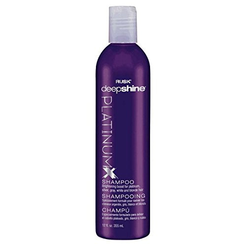 RUSK Deepshine Platinum Shampoo  12 Oz  Gentle Cleansing Shampoo  Brightening Boost for Platinum  Silver  Gray  White  and Blond