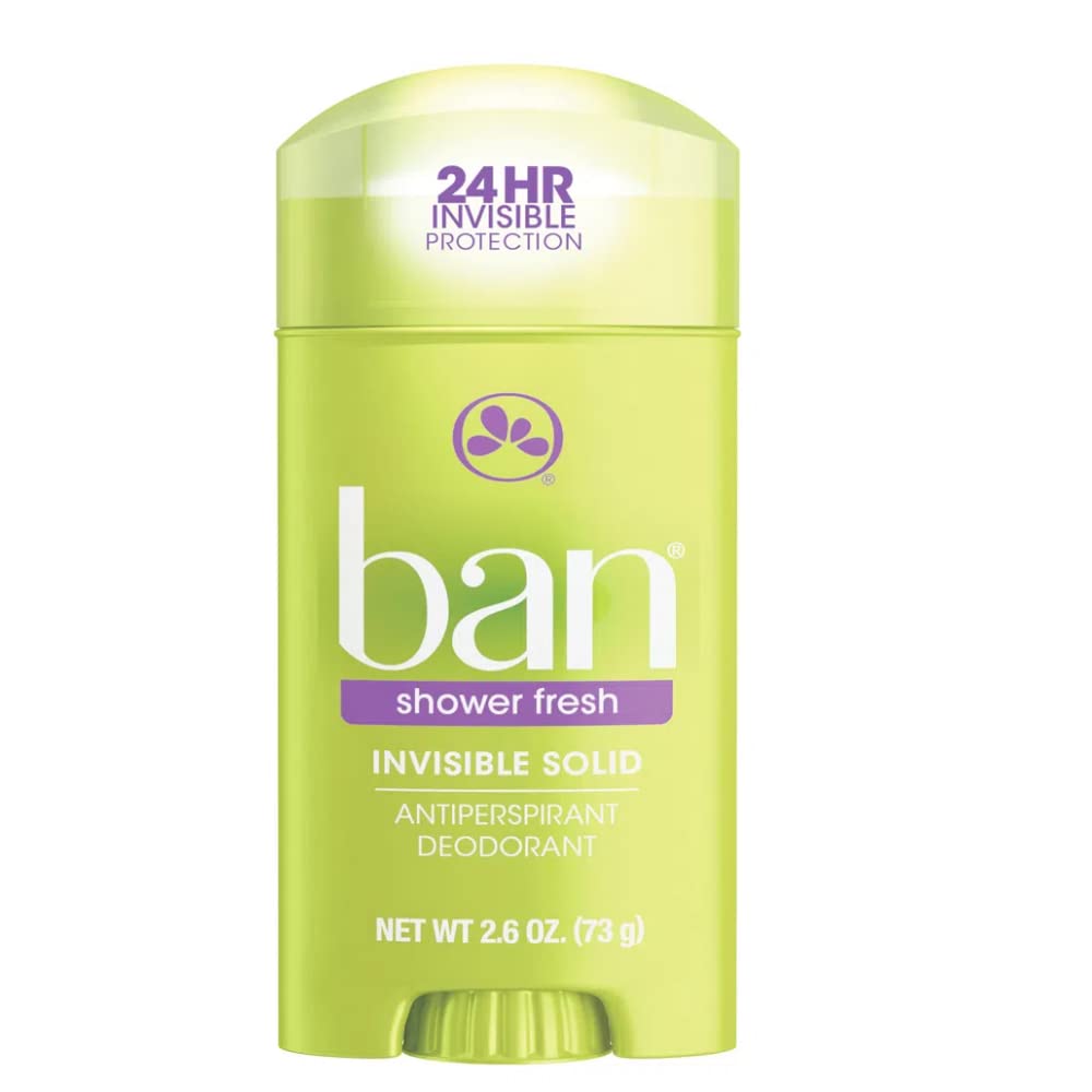 Ban Deodorant Invisible Solid Shower Fresh, 2.6 Ounce, Assorted Scent, 76Ml