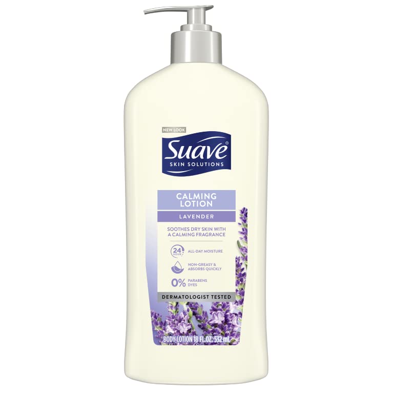 Suave Lavender Calming Body Lotion, 18 Fl Oz - Moisturizing Skin Care