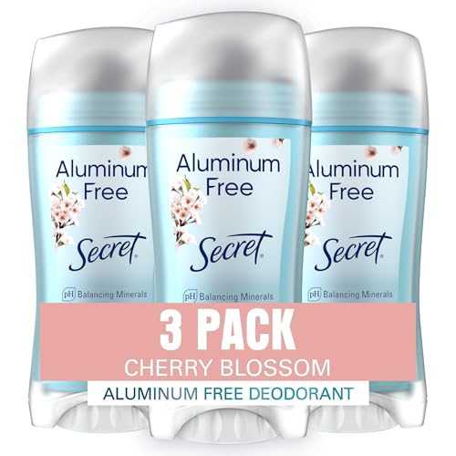 Secret Aluminum Free Deodorant For Women, 48Hr Odor Protection, Cherry Blossom, 2.4 Oz (3-Pack)