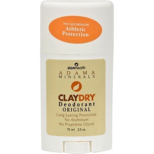 Adama Minerals Zion Health Clay Deodorant, Original Solid, 2.5 Oz, 1 Count