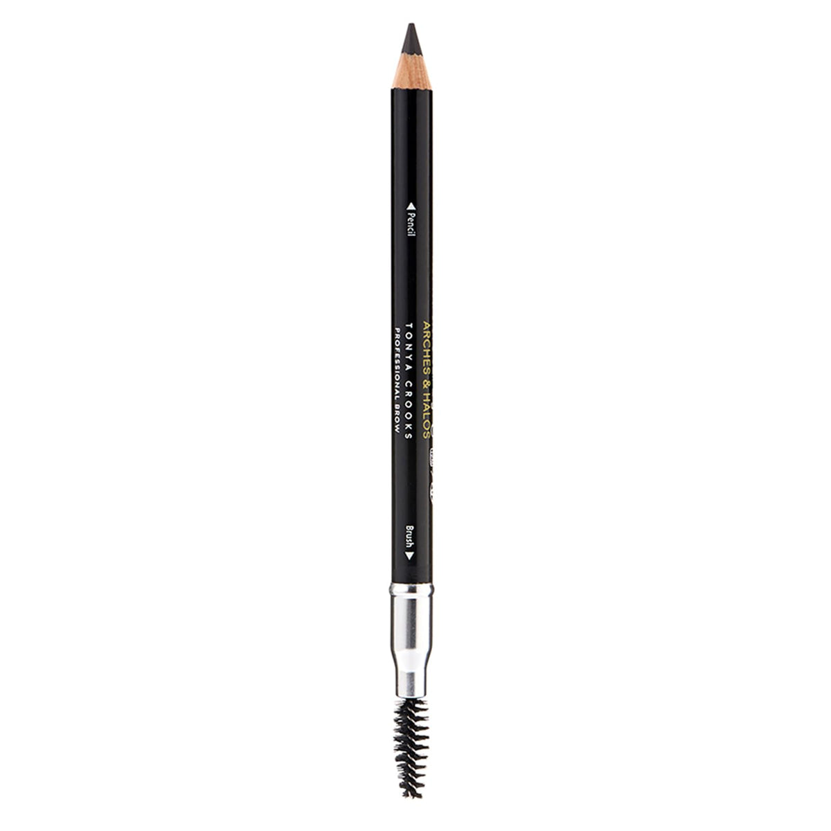 Arches & Halos Double Sided Brow Pencil With Spoolie, Charcoal, Vegan, 0.07 Oz