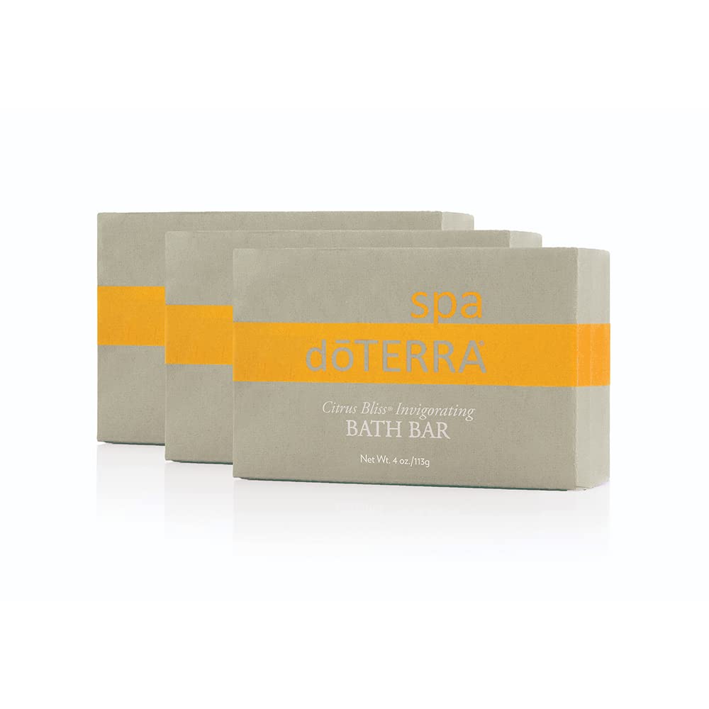 Doterra Citrus Bliss Invigorating Bath Bar - 4 Oz, 3 Pack - Refreshing Spa Experience