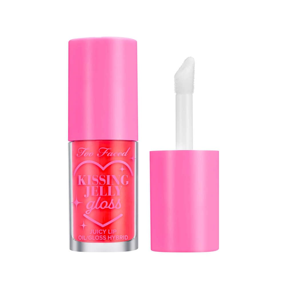 Too Faced Kissing Jelly Lip Oil Gloss - Sour Watermelon, 0.15 Fl Oz, Sunflower & Jojoba Oils