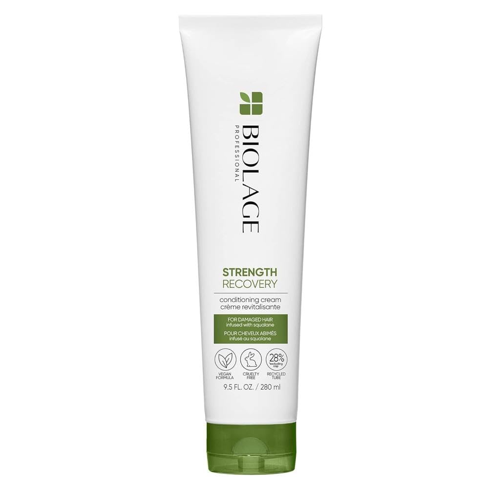 Biolage Strength Recovery Conditioning Cream - Vegan & Cruelty-Free For Damaged Hair, 9.5 Fl Oz