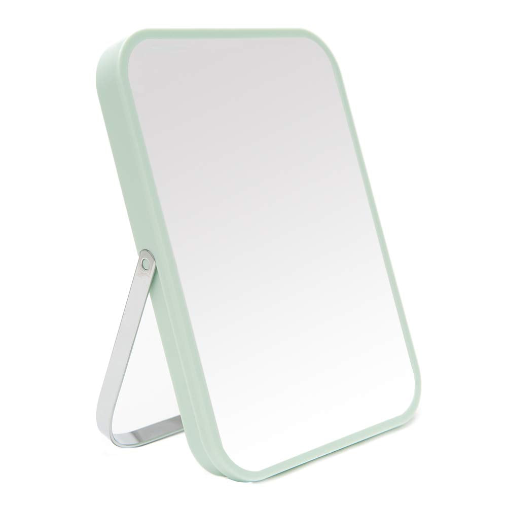 Yeake 8-Inch Macaron Green Portable Folding Makeup Mirror With Adjustable Metal Stand