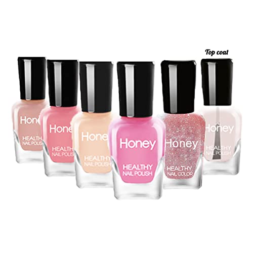 Tophany Eco-Friendly Water-Based Nail Polish Set - Non-Toxic, Easy Peel Off, Fast Dry (6X5Ml)