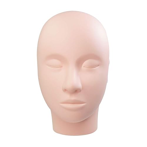 LASHVIEW Pink Lash Mannequin Head for Makeup & Lash Extension, Soft Silicone Practice Doll