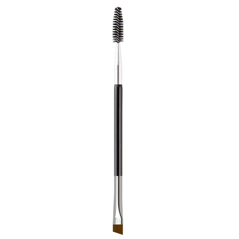 Kingmas Dual Angled Eyebrow Brush & Spoolie - Professional Black Eyebrow Tool With Synthetic Fibers