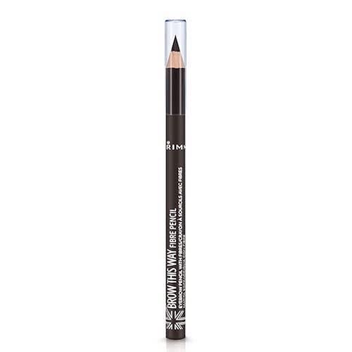 Rimmel Brow This Way Fibre Pencil, Dark Brown - 0.05 Oz, Perfect For Defined Eyebrows