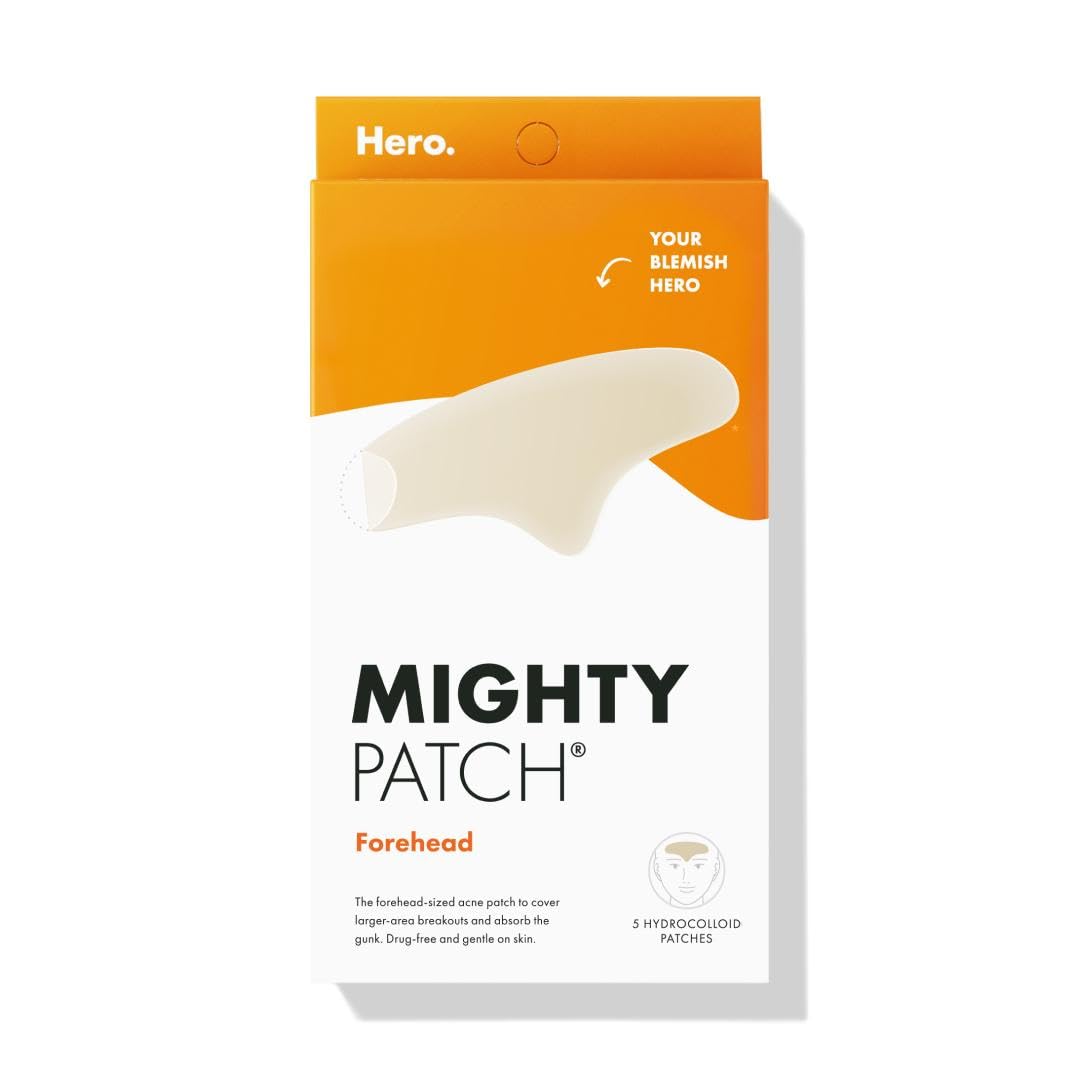 Hero Cosmetics Mighty Patch Forehead Acne Patch - Hydrocolloid, Drug-Free, 5 Count