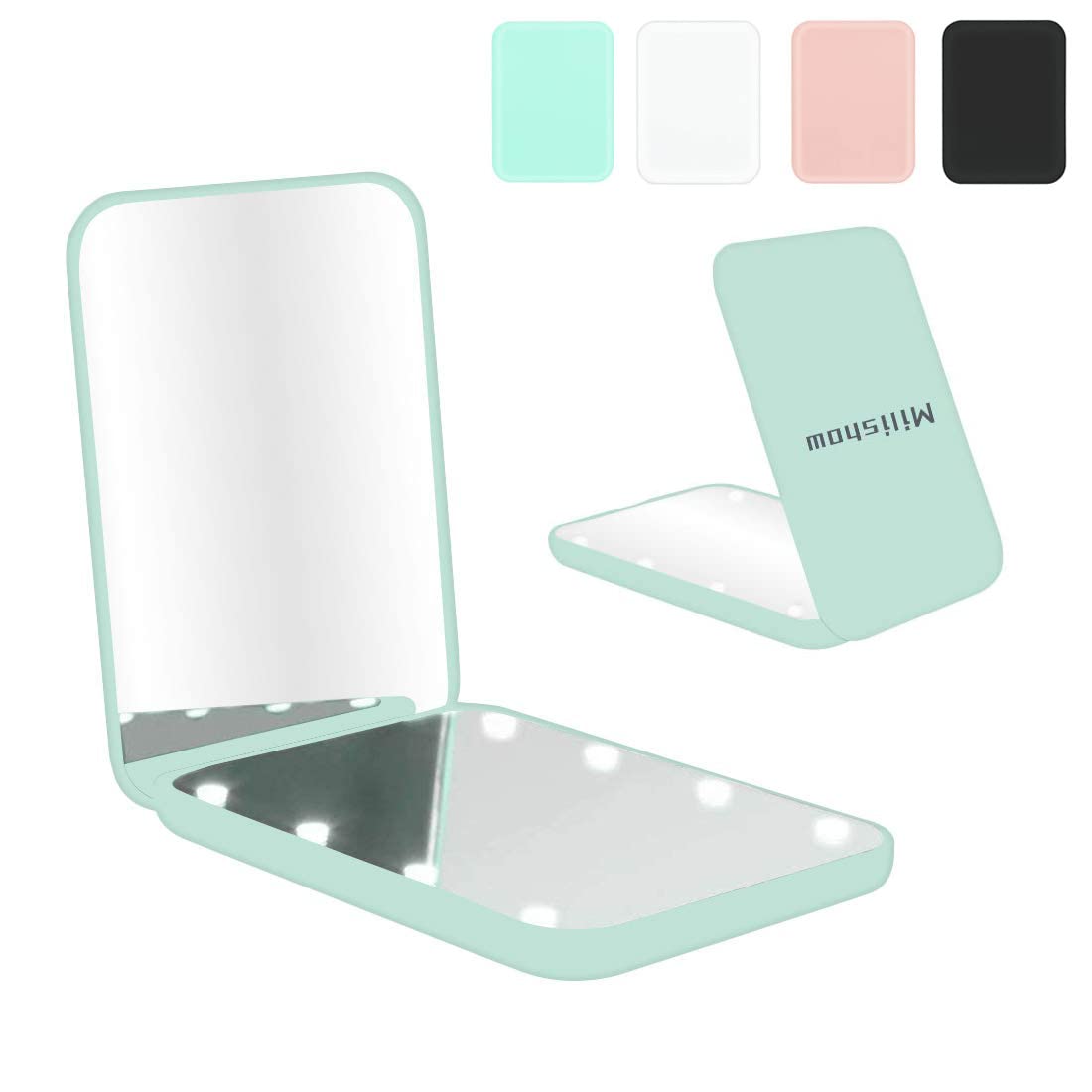 Milishow Led Compact Mirror - 1X/3X Magnifying, Portable, Lighted, 2-Sided For Purse