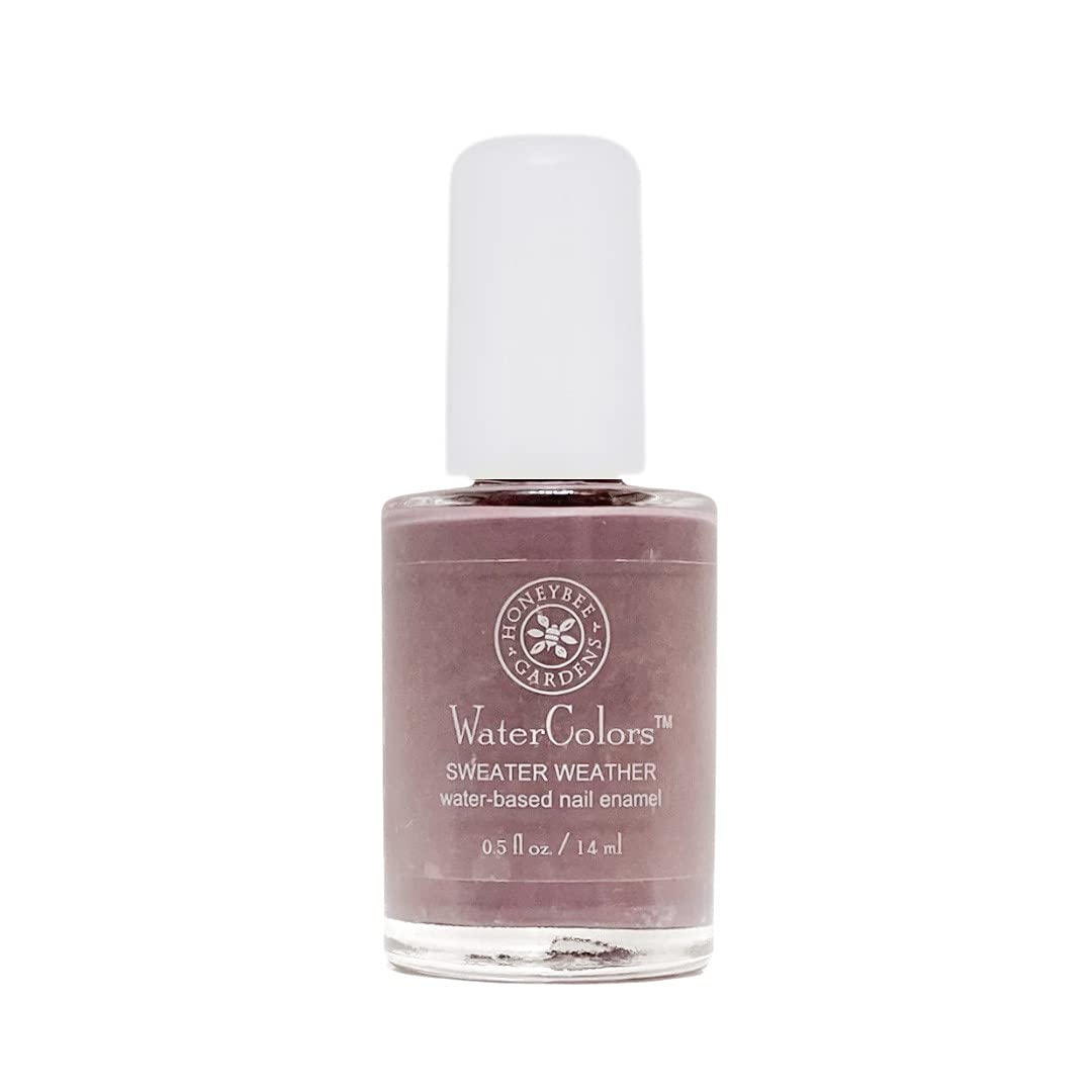 Honeybee Gardens Water-Based Nail Enamel, Sweater Weather Matte Gray Lilac, Eco-Friendly, Odorless