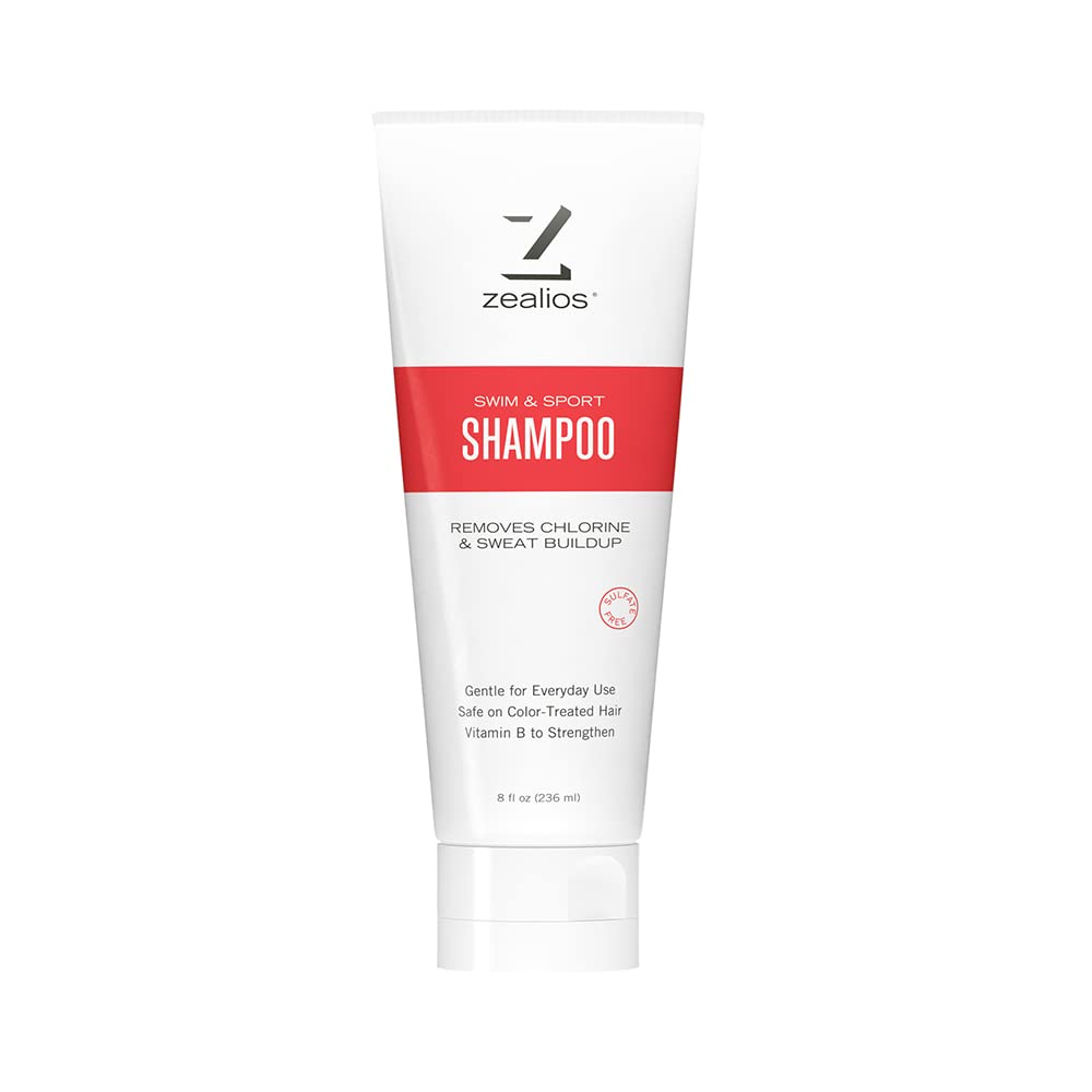 Zealios Sport Clarifying Shampoo, 8 Oz - Sulfate-Free, Chlorine & Salt Removal For Swimmers