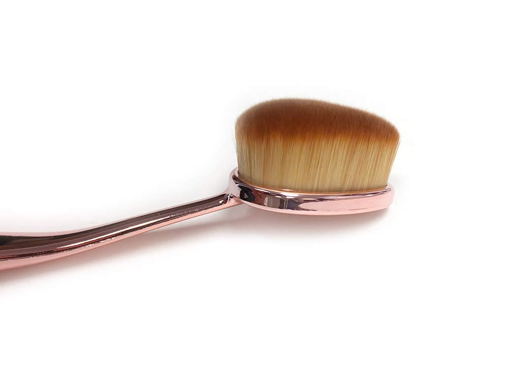 Ibeauty™ Rose Gold Make Up Contour Brush - Soft Oval Facewand, Cruelty Free & Vegan