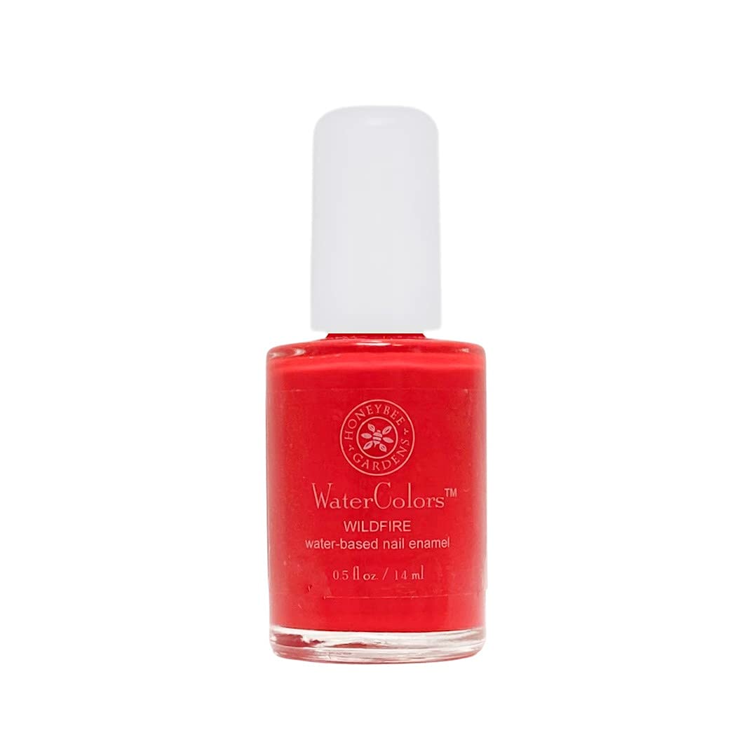 Honeybee Gardens Water-Based Nail Enamel, Wild Fire, Matte Bright Red, Eco-Friendly, 0.5 Fl Oz