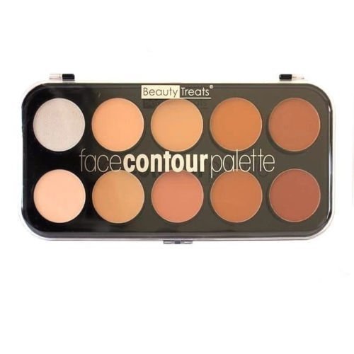 Beauty Treats Face Contour Palette - 10 Shades, Yellow, Perfect For All Skin Tones