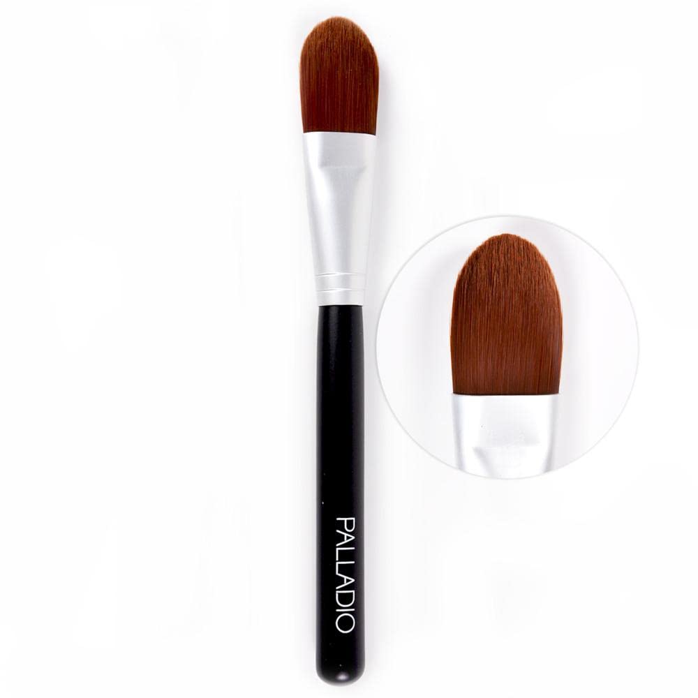 Palladio Flat Tapered Foundation Brush - Synthetic Bristles For Flawless Blending & Smooth Finish