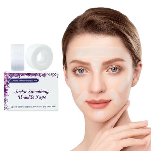 Leffulgent Face Tape - Clear Wrinkle Smoothing Patches, 2 Roll, Forehead & Fine Lines Repair