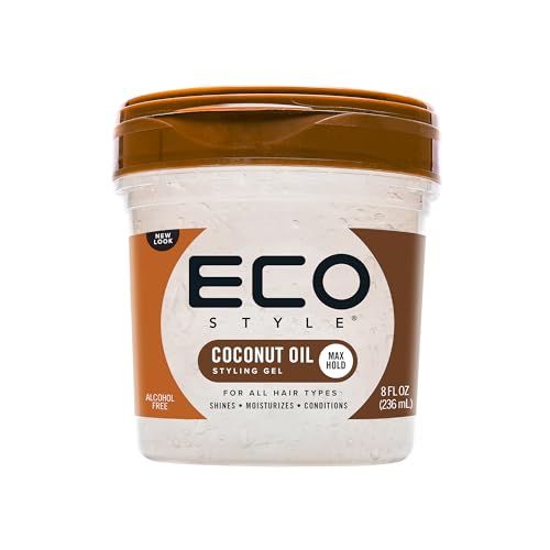 Eco Style Coconut Oil Styling Gel  Adds Luster and Moisturizes Hair  Weightless Styling and Superior Hold  Prevents Breakage 