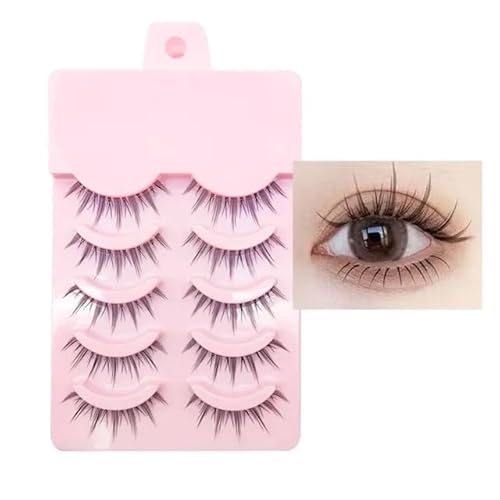 Dx Grandway Anime Lashes 3D Mink Fluffy False Eyelashes, 5 Pairs, Cosplay, Natural Look