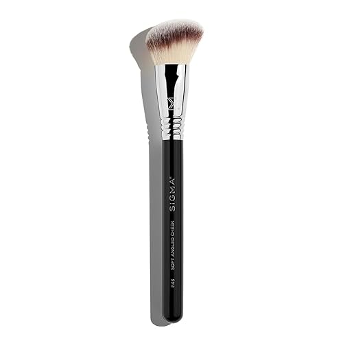 Sigma Beauty F43 Soft Angled Cheek Brush - Black Synthetic Makeup Brush For Contouring