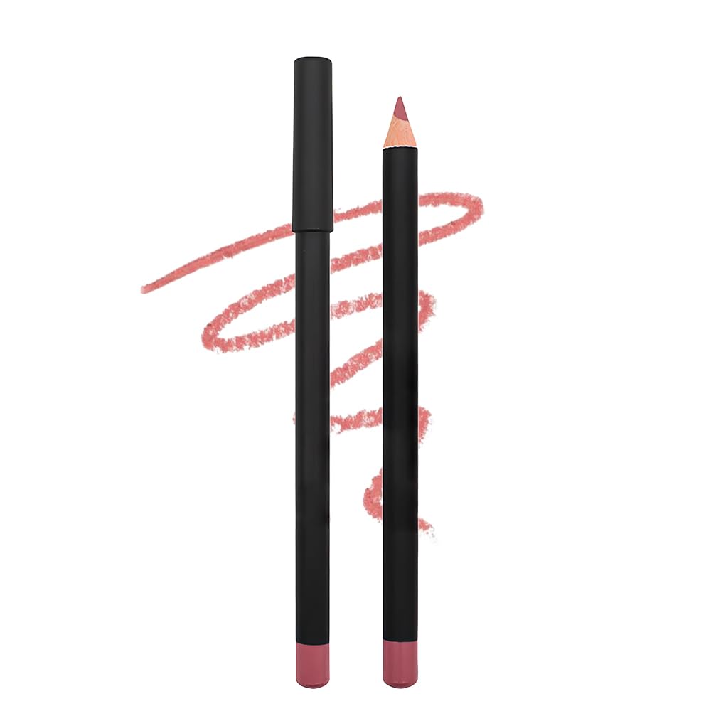 Suake 2 Pcs Nude Brown Beige Lip Liner Lipstick Set - Waterproof, Easy Apply & Remove