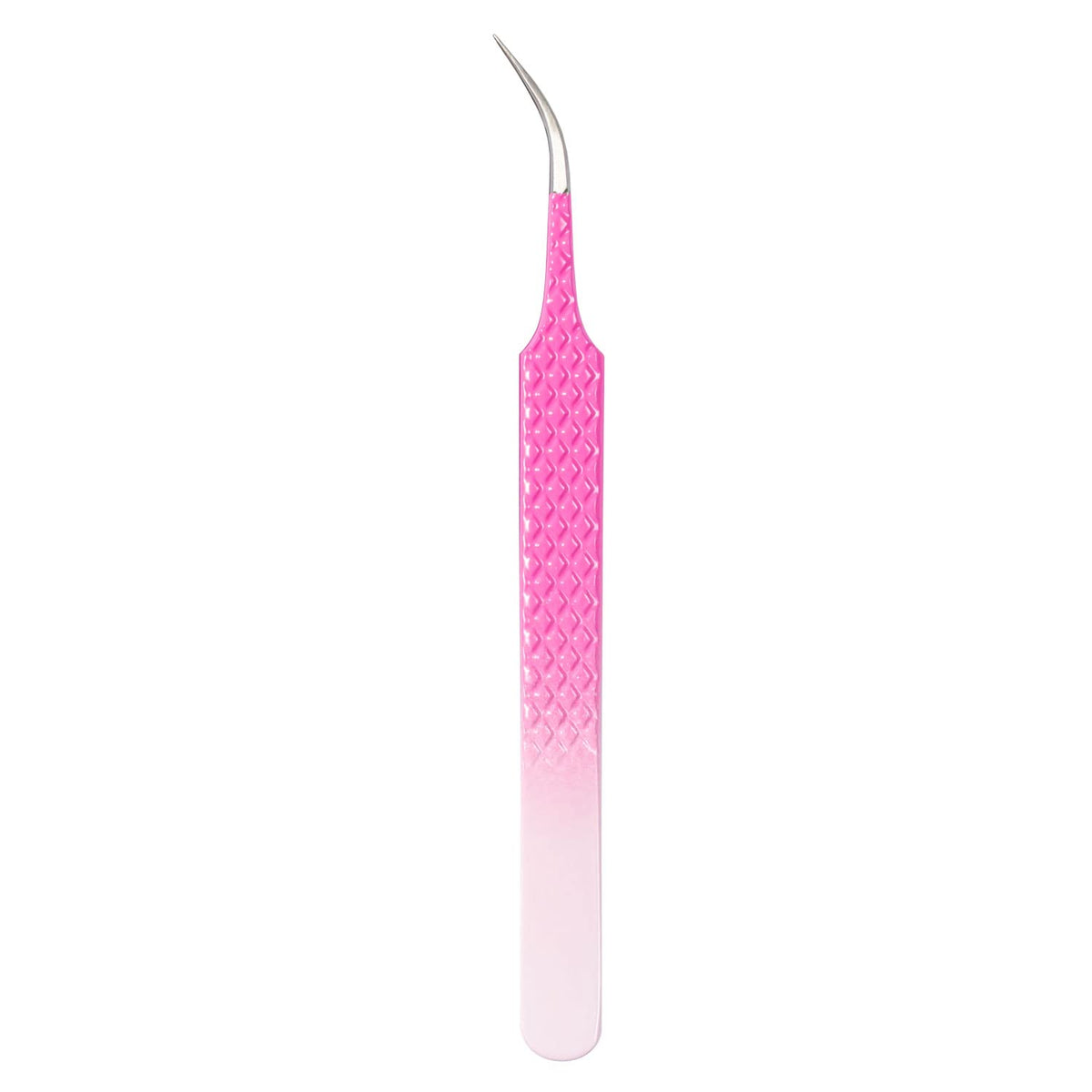 VAVALASH Pink & White Gradient Lash Tweezers - Curved Stainless Steel for Volume & Classic Fans