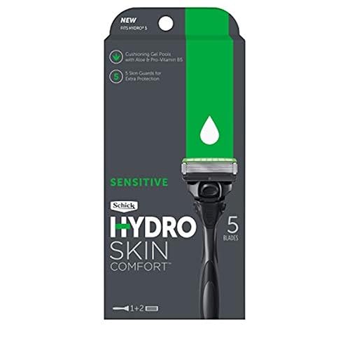 Schick Hydro Skin Comfort Sensitive Razor With 2 Refills, Black, 1 Count