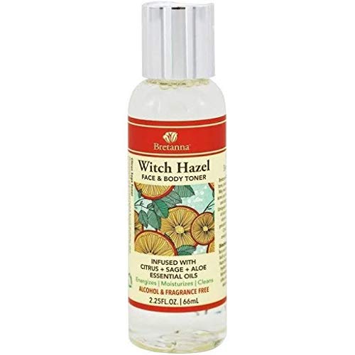 Bretanna Witch Hazel Face & Body Toners, Citrus + Sage, 2.25 Fl. Oz. (2Pc)