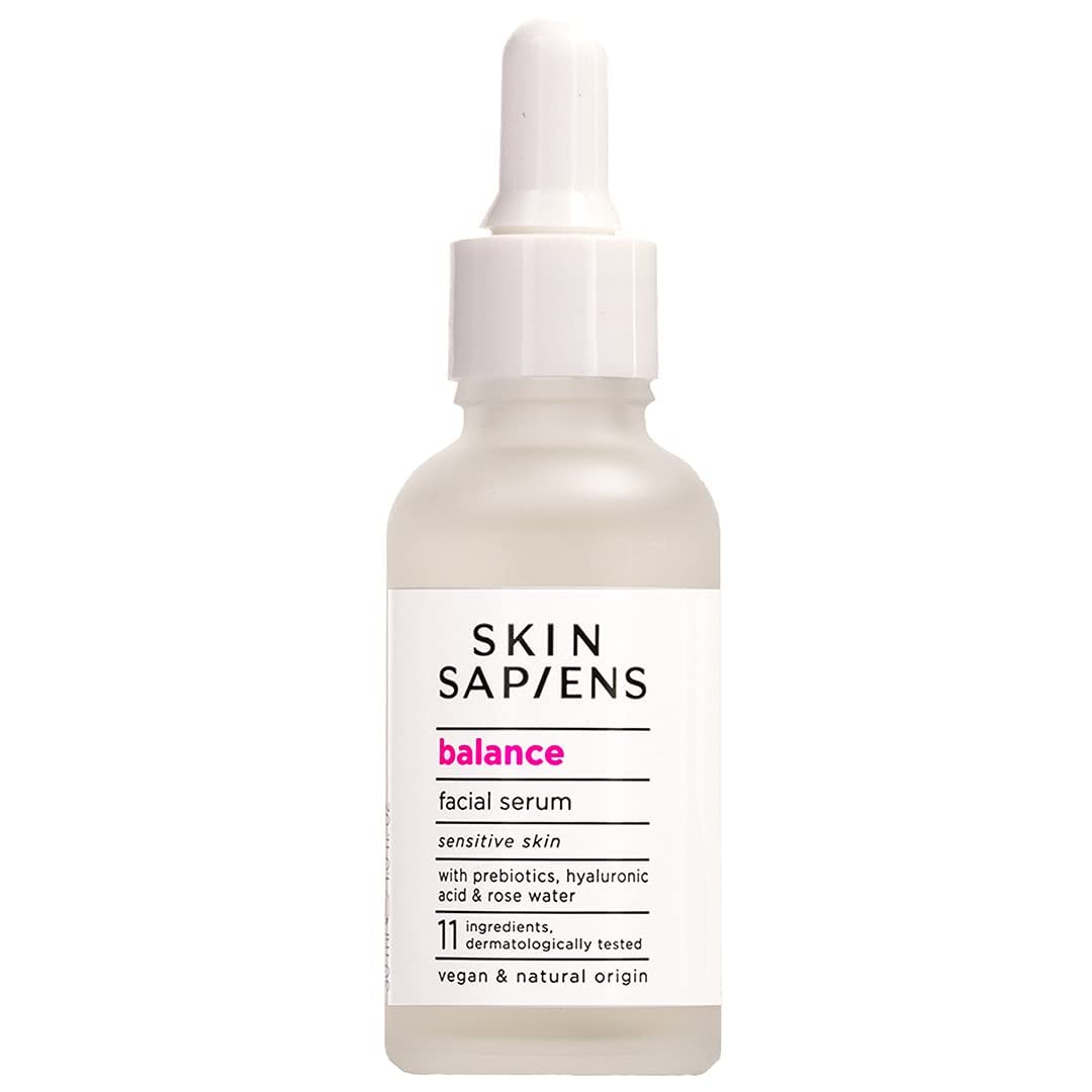 Skin Sapiens Balance Facial Serum - Probiotics, Hyaluronic Acid & Rose Water For Sensitive Skin 1.01 Fl Oz