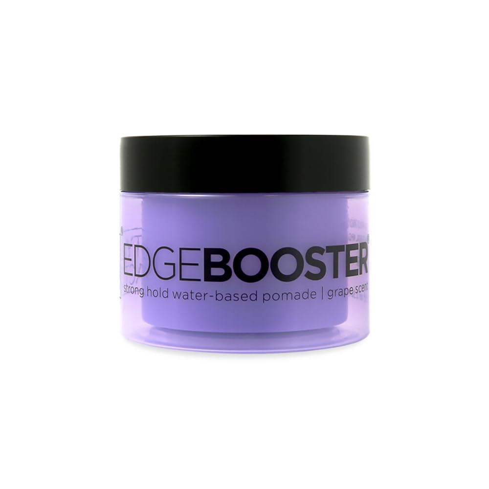 Style Factor Edge Booster Pomade 3.38Oz - Strong Hold Water-Based, Grape Scent