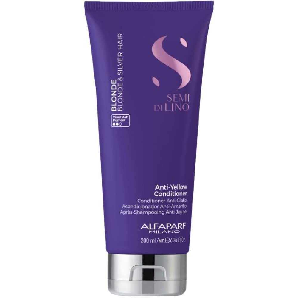 Alfaparf Milano Purple Conditioner For Blonde & Brassy Hair - Anti-Yellow, Hydrating, Vegan 6.76Oz