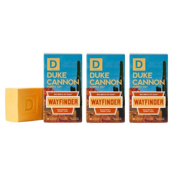 Duke Cannon Big Brick Of Soap 10Oz, Triple Milled, Fresh Water & Neroli, 3-Pack, Supports Veterans