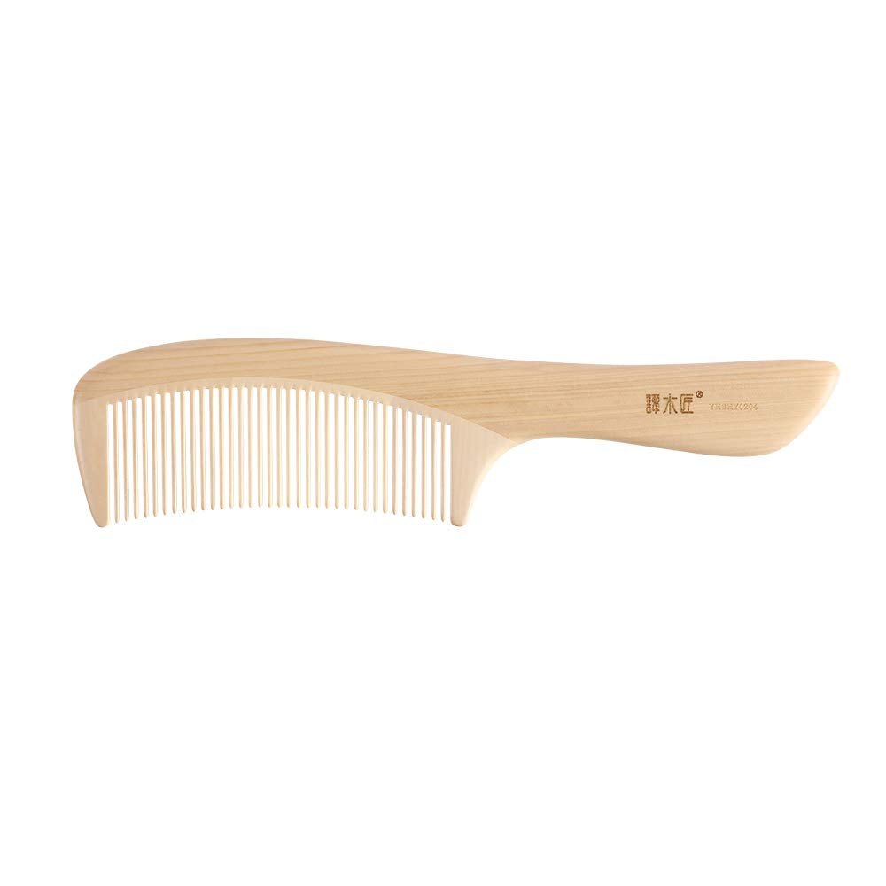 Tan Mujiang Natural Wooden Hair Comb - Anti-Static Boxwood, Small Tan Hair Tool Yhshy0204