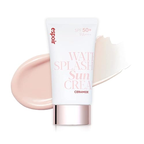 Espoir Water Splash Sun Cream 2 Oz - Tinted Spf, Ceramide & Peptide Moisturizer, Korean Makeup