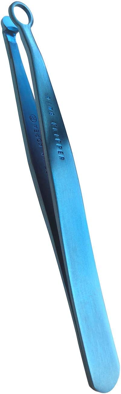 Rinocos Premium Nose Hair Trimmer - Stainless Steel, Waterproof, Eyebrow Clippers, Aqua Blue