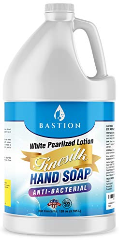 Bastion Antibacterial Finesilk White Pearlized Hand Soap - 128 Fl Oz Bulk Refill Jug, PH Balanced