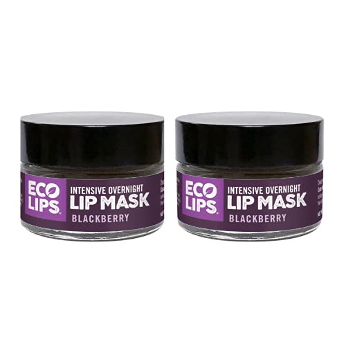 Eco Lips Blackberry Overnight Lip Mask 2-Pack - Usda Organic, Repair & Restore Dry Lips