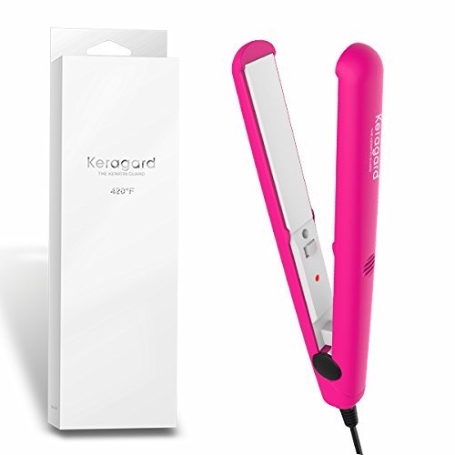 Keragard Mini Flat Iron - Smart Ceramic Tourmaline Hair Straightener, Dual Voltage, Black